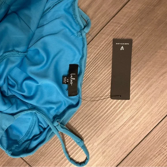 SOLD Lulu's Vibrant Blue Ruched Bodysuit - Picture 4 of 4